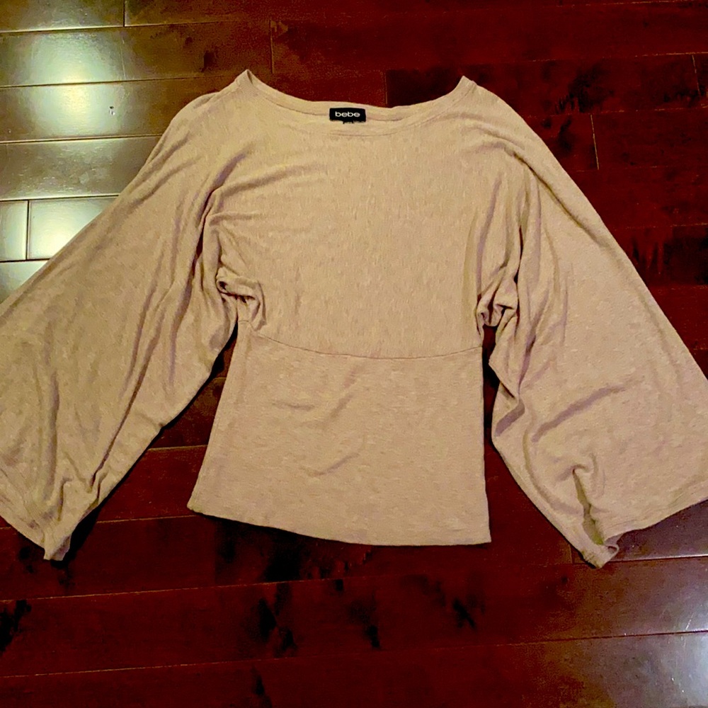 Bebe top with boat neck and draping sleeves